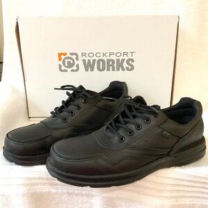 Black Rockport Works Safety Toe Work Shoe Slip Resistant Industrial Oxford Sz 11